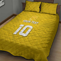 Custom Niue Rugby Quilt Bed Set Hiapo Tribal Motifs Sporty Style - Polynesian Pride