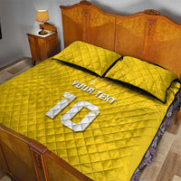 Custom Niue Rugby Quilt Bed Set Hiapo Tribal Motifs Sporty Style - Polynesian Pride