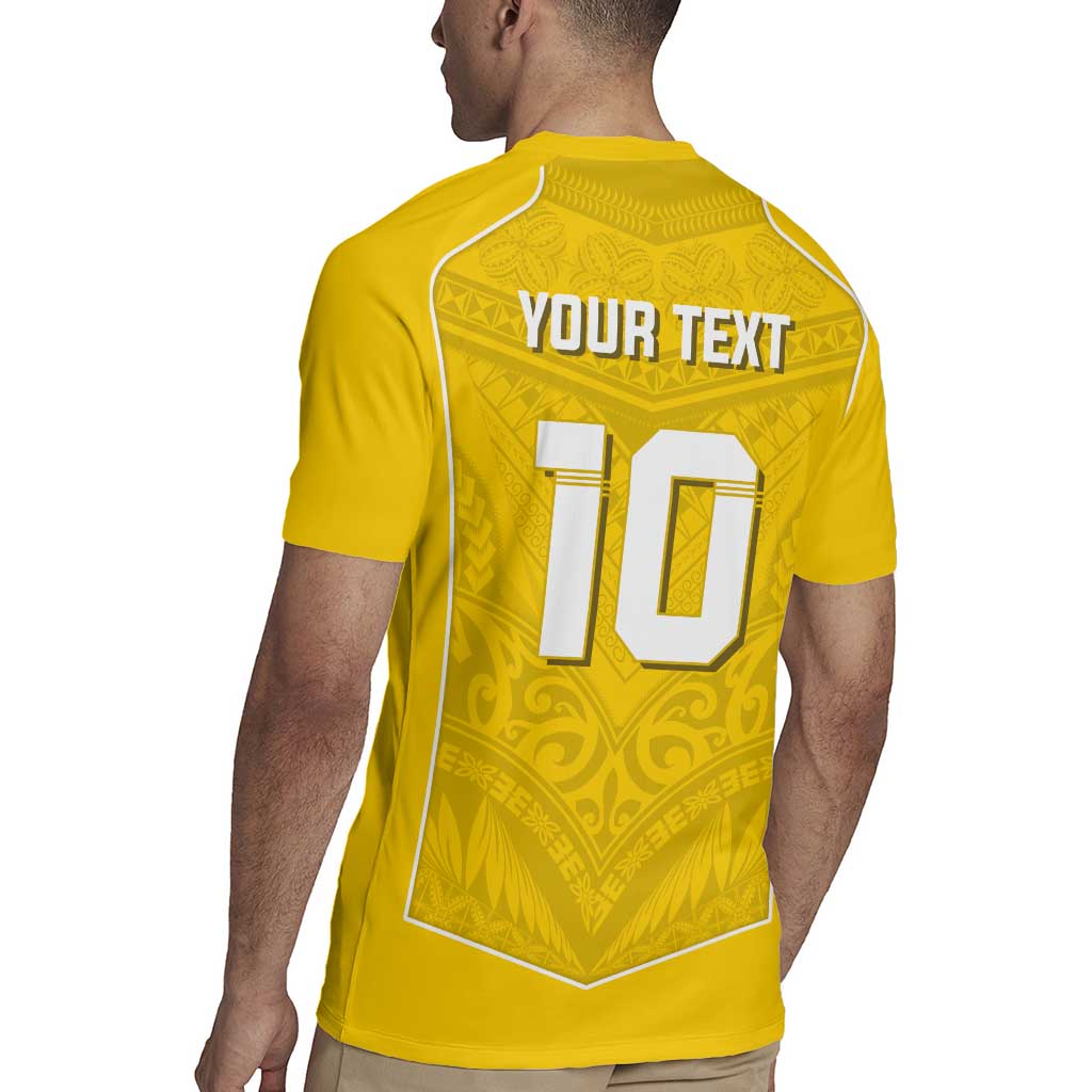 Custom Niue Rugby Rugby Jersey Hiapo Tribal Motifs Sporty Style - Polynesian Pride