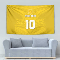 Custom Niue Rugby Tapestry Hiapo Tribal Motifs Sporty Style - Polynesian Pride