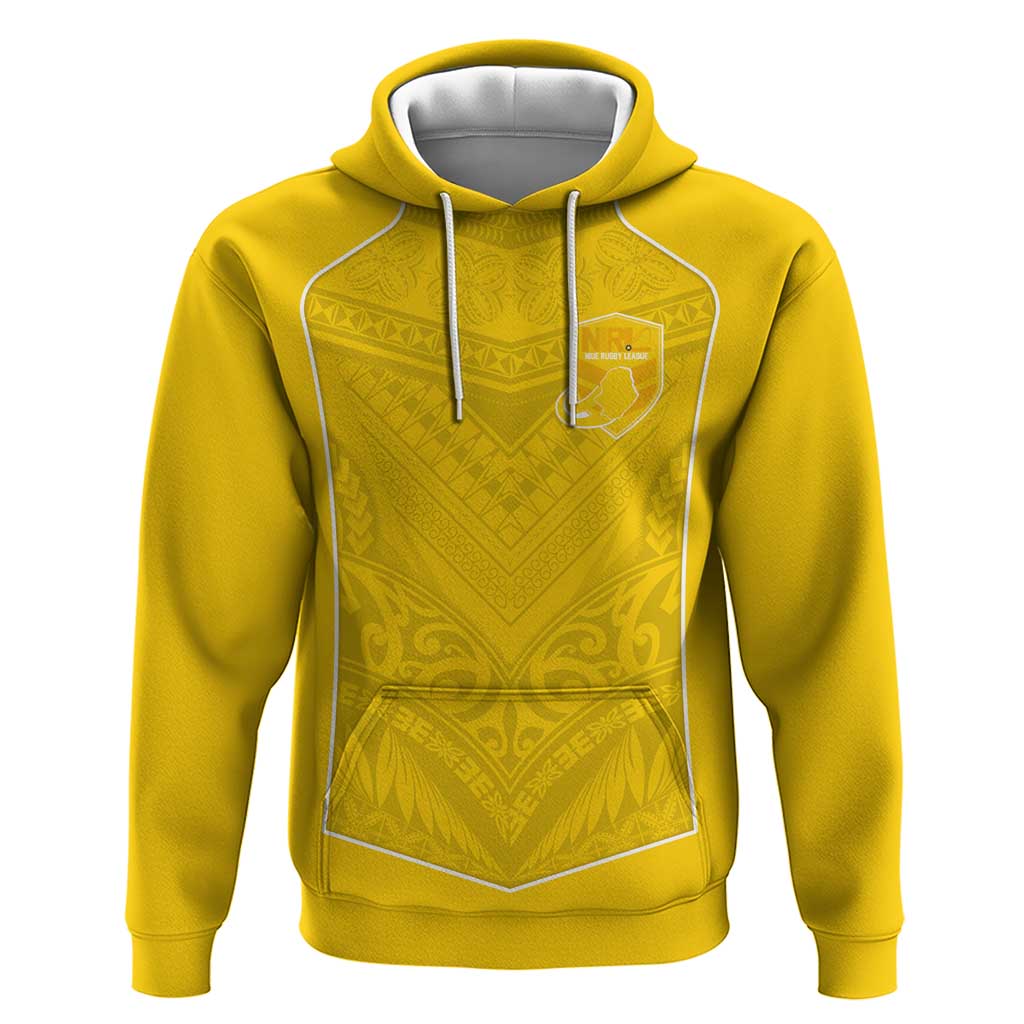 Custom Niue Rugby Zip Hoodie Hiapo Tribal Motifs Sporty Style - Polynesian Pride