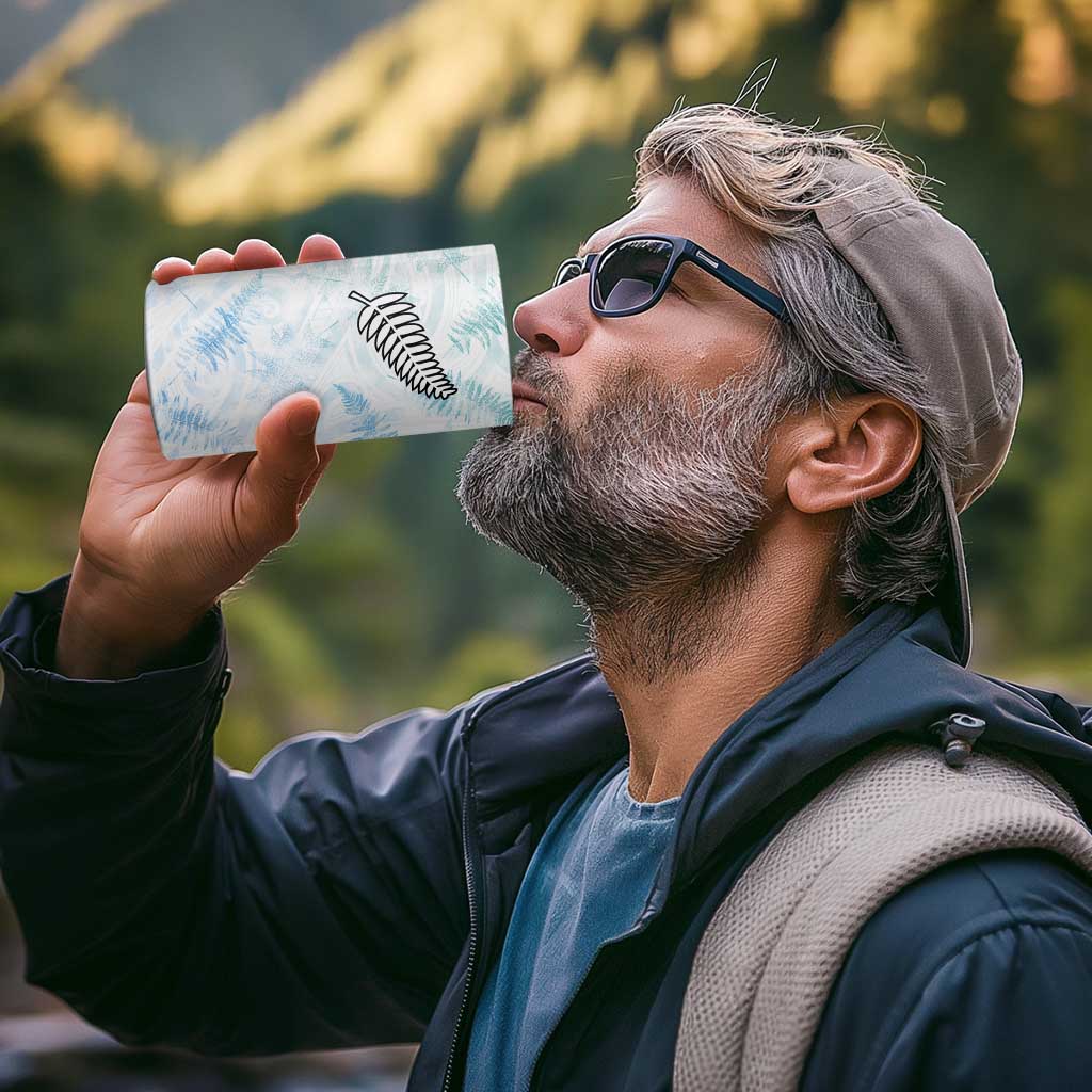 Custom New Zealand Football 4 in 1 Can Cooler Tumbler The Whites-Aotearoa Inspired - Polynesian Pride