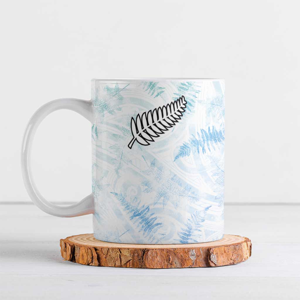 Custom New Zealand Football Ceramic Mug The Whites-Aotearoa Inspired - Polynesian Pride