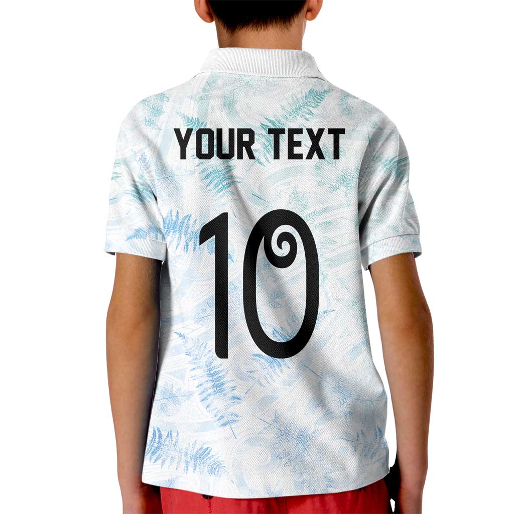 Custom New Zealand Football Kid Polo Shirt The Whites-Aotearoa Inspired - Polynesian Pride