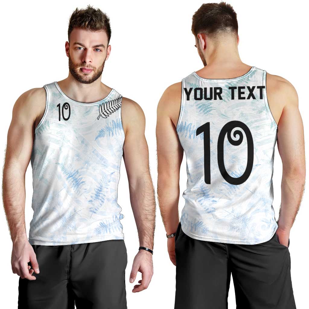 Custom New Zealand Football Men Tank Top The Whites-Aotearoa Inspired - Polynesian Pride