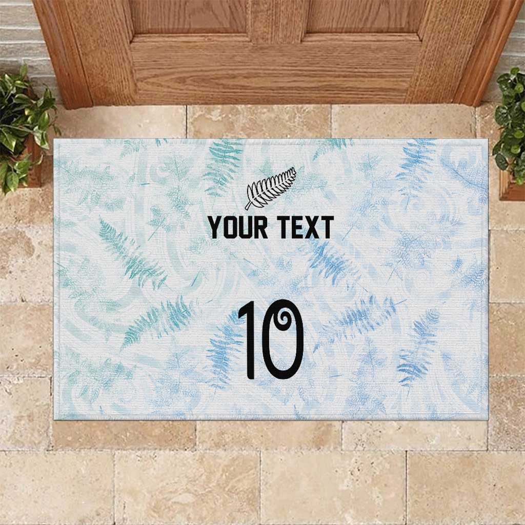 Custom New Zealand Football Rubber Doormat The Whites-Aotearoa Inspired - Polynesian Pride