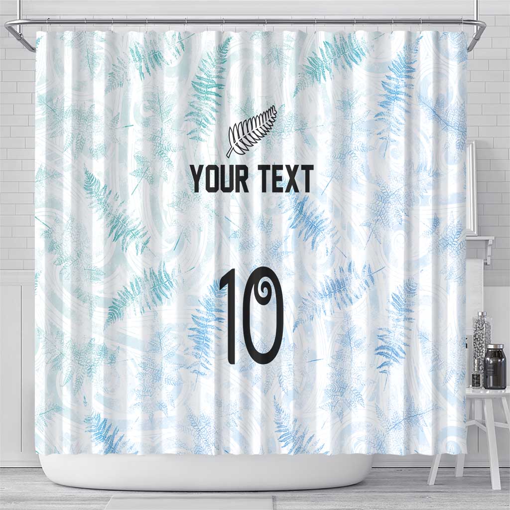 Custom New Zealand Football Shower Curtain The Whites-Aotearoa Inspired - Polynesian Pride