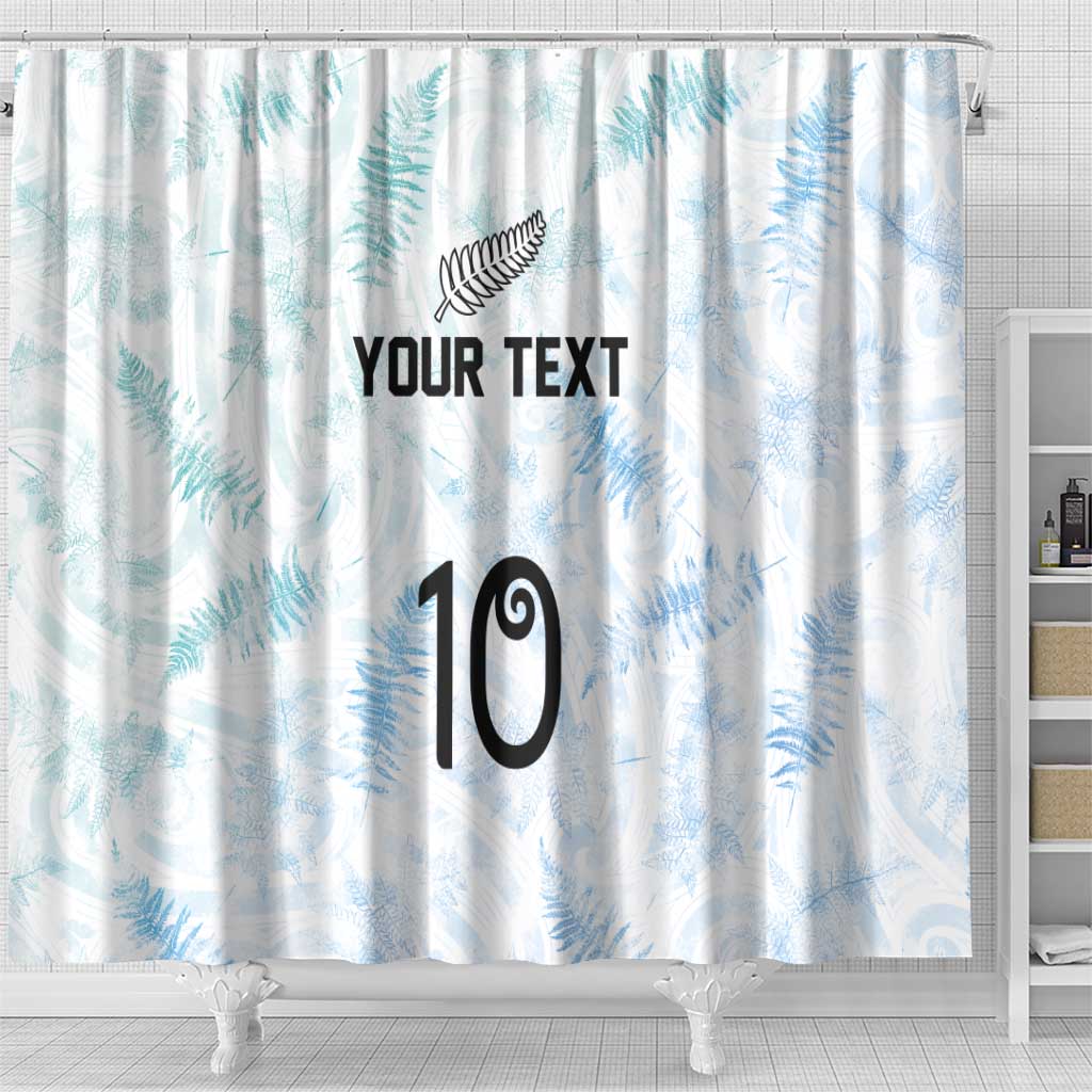 Custom New Zealand Football Shower Curtain The Whites-Aotearoa Inspired - Polynesian Pride