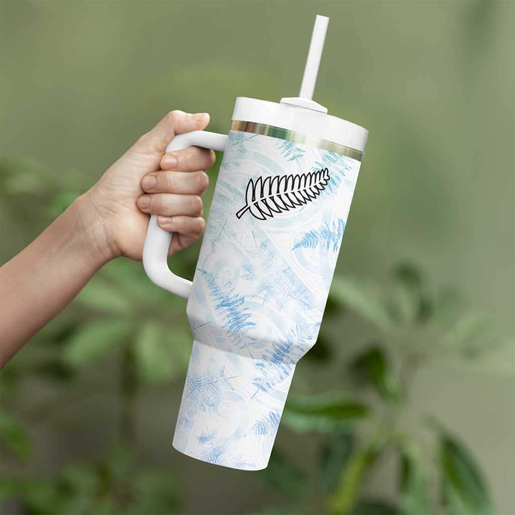 Custom New Zealand Football Tumbler With Handle The Whites-Aotearoa Inspired - Polynesian Pride