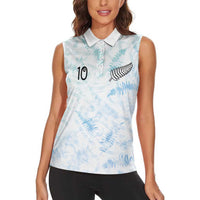 Custom New Zealand Football Women Sleeveless Polo Shirt The Whites-Aotearoa Inspired - Polynesian Pride