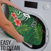 Custom Hawaii Volleyball Bathroom Set Kakau Abstract and Tropical Plants Green Color - Polynesian Pride