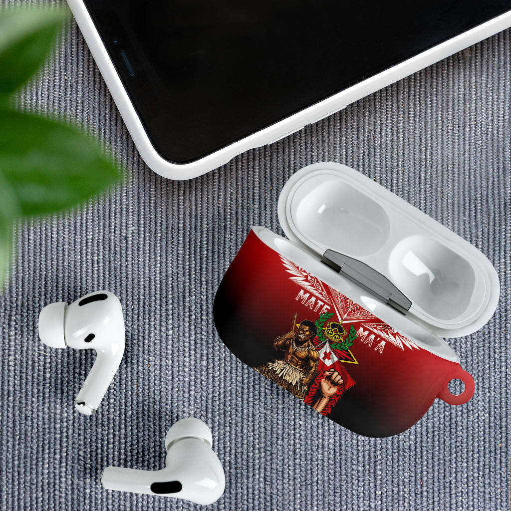 Mate Ma'a Tonga AirPods Case Traditional Warrior and Ngatu Art Pattern LT03 - Polynesian Pride