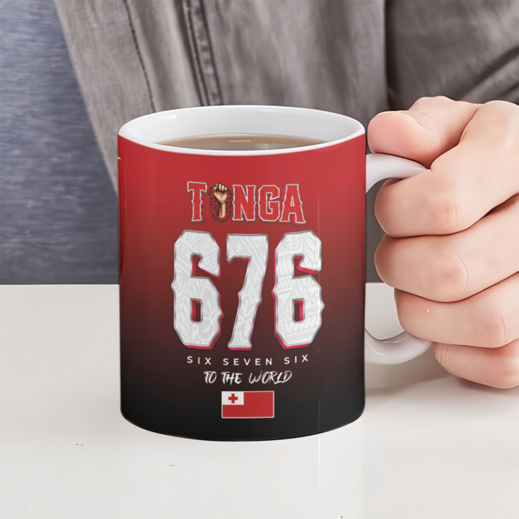 Mate Ma'a Tonga Ceramic Mug Traditional Warrior and Ngatu Art Pattern LT03 - Polynesian Pride