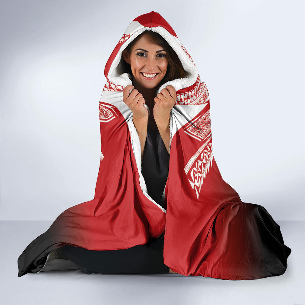 Mate Ma'a Tonga Hooded Blanket Traditional Warrior and Ngatu Art Pattern LT03 - Polynesian Pride