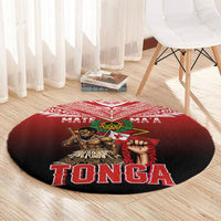 Mate Ma'a Tonga Round Carpet Traditional Warrior and Ngatu Art Pattern LT03 - Polynesian Pride