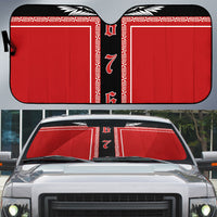 Tonga Auto Sun Shade Tribal Pacific Ngatu Motif LT03 Red - Polynesian Pride