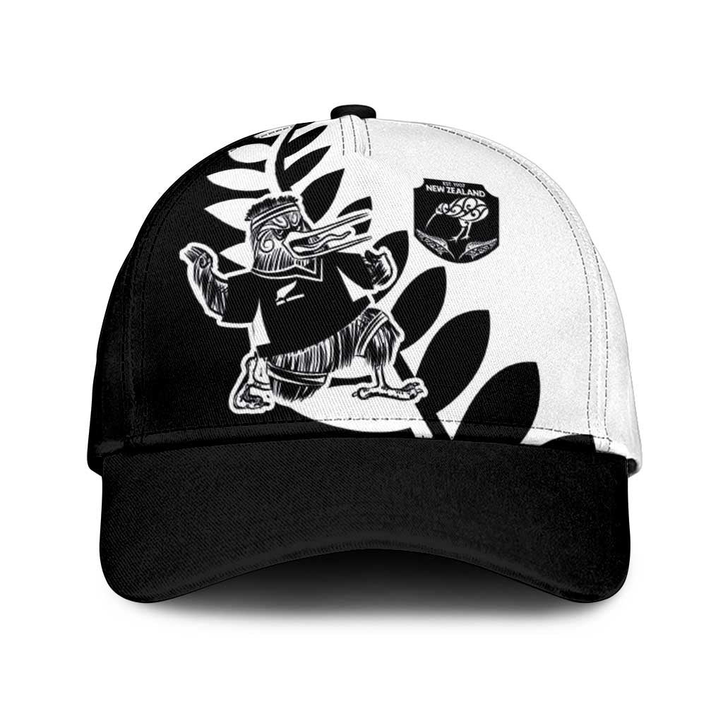 Aotearoa Rugby League Classic Cap Kiwi Haka and Fern - Sporty Style LT03 Universal Fit Black - Polynesian Pride