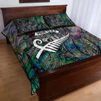 Personalized New Zealand Quilt Bed Set Aotearoa Symbols With Silver Fern LT03 - Polynesian Pride