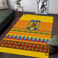 Romania Merry Christmas Area Rug Romania Emblem Traditional Folk Art - Polynesian Pride