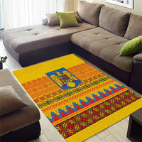 Romania Merry Christmas Area Rug Romania Emblem Traditional Folk Art - Polynesian Pride