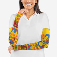 Romania Merry Christmas Arm Sleeves Romania Emblem Traditional Folk Art - Polynesian Pride