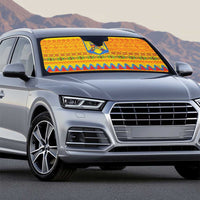 Romania Merry Christmas Auto Sun Shade Romania Emblem Traditional Folk Art - Polynesian Pride