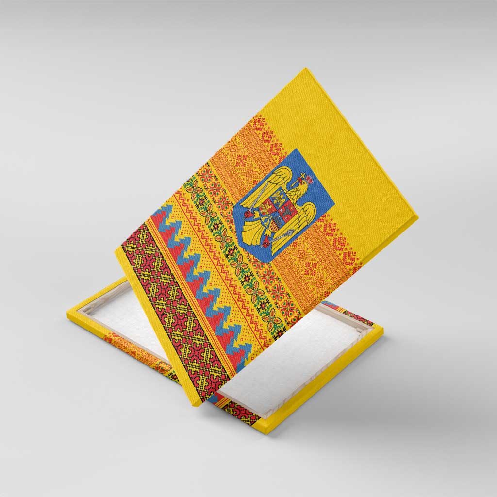 Romania Merry Christmas Canvas Wall Art Romania Emblem Traditional Folk Art - Polynesian Pride