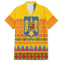 Romania Merry Christmas Family Matching Tank Maxi Dress and Hawaiian Shirt Romania Emblem Traditional Folk Art - Polynesian Pride