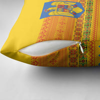 Romania Merry Christmas Pillow Cover Romania Emblem Traditional Folk Art - Polynesian Pride