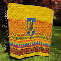 Romania Merry Christmas Quilt Romania Emblem Traditional Folk Art - Polynesian Pride