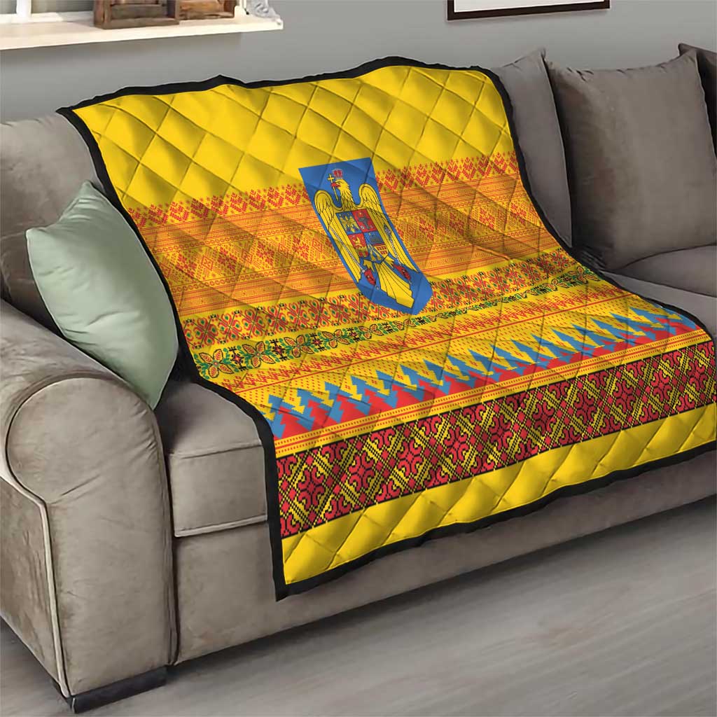 Romania Merry Christmas Quilt Romania Emblem Traditional Folk Art - Polynesian Pride