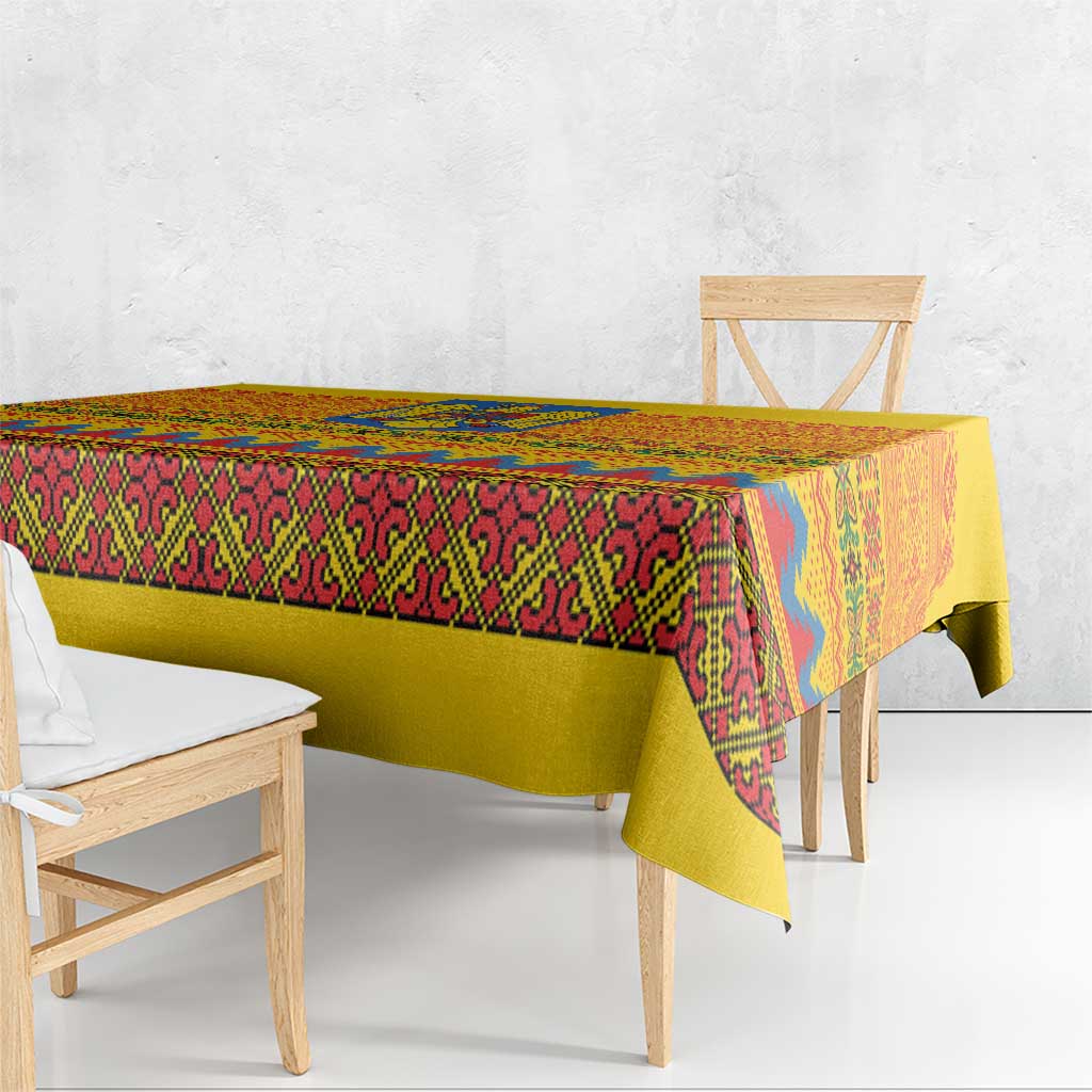 Romania Merry Christmas Tablecloth Romania Emblem Traditional Folk Art - Polynesian Pride