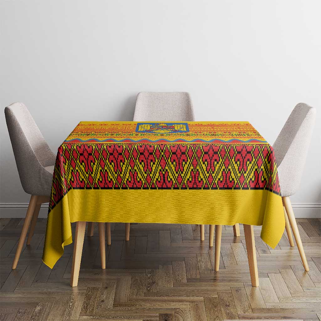 Romania Merry Christmas Tablecloth Romania Emblem Traditional Folk Art - Polynesian Pride