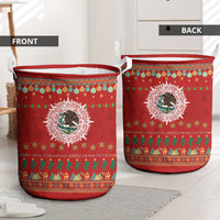 Mexico Merry Christmas Laundry Basket Mexican Cultural Emblem Xmas Style - Polynesian Pride
