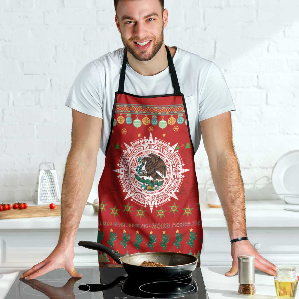Mexico Merry Christmas Apron Mexican Cultural Emblem Xmas Style - Polynesian Pride