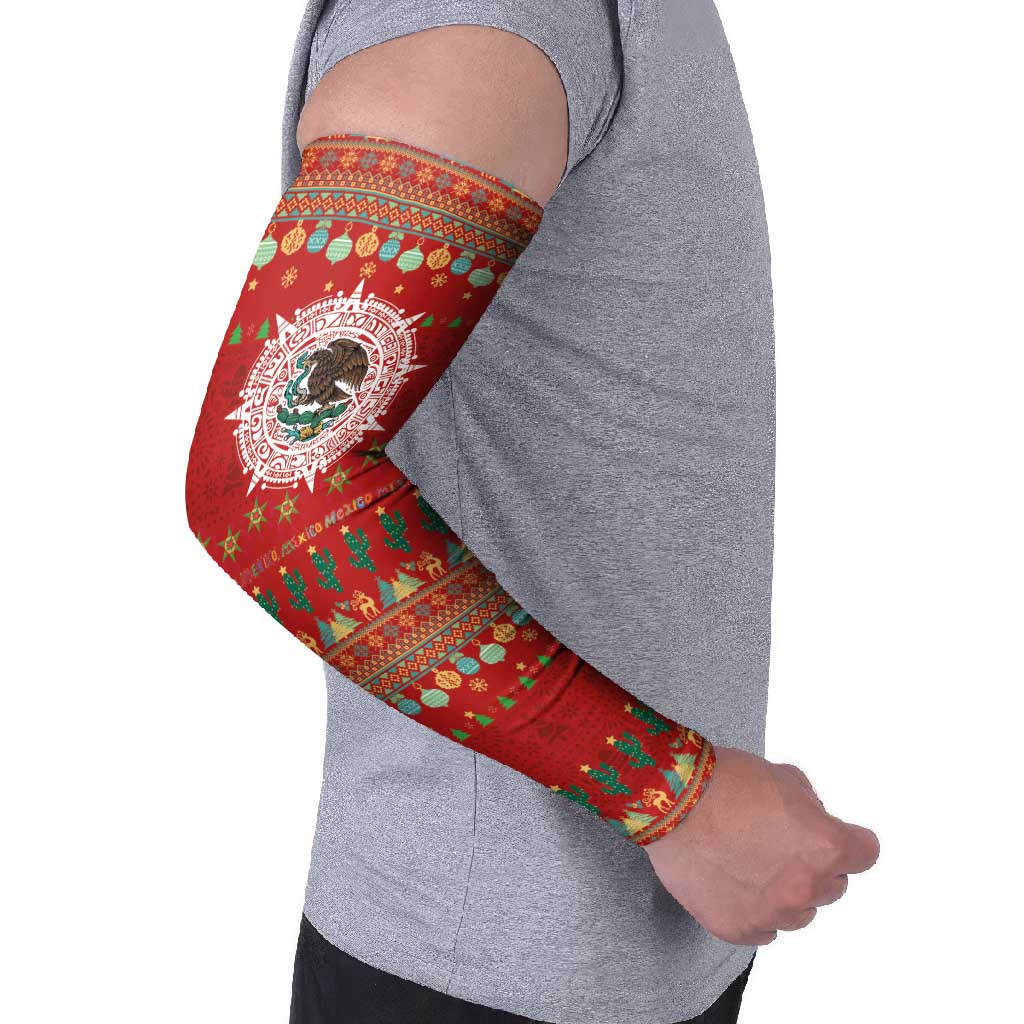Mexico Merry Christmas Arm Sleeves Mexican Cultural Emblem Xmas Style - Polynesian Pride