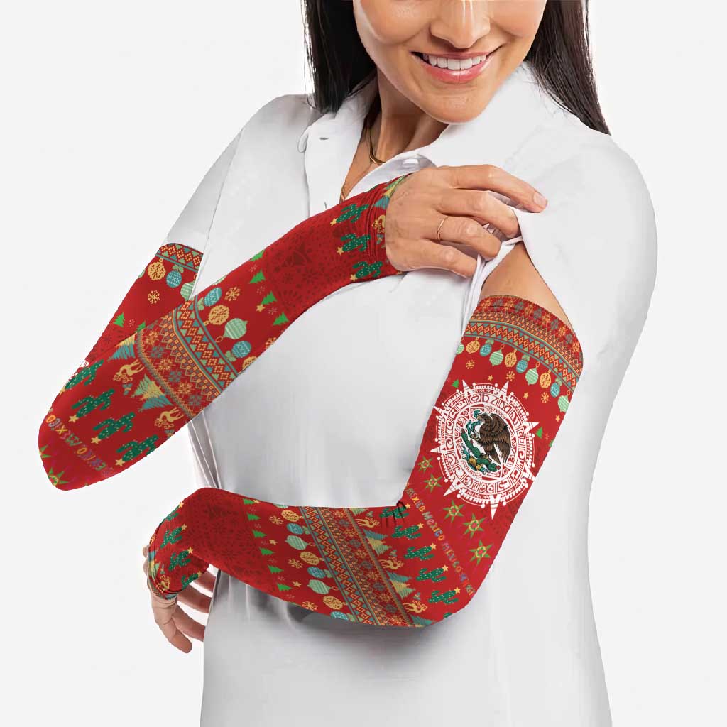 Mexico Merry Christmas Arm Sleeves Mexican Cultural Emblem Xmas Style - Polynesian Pride