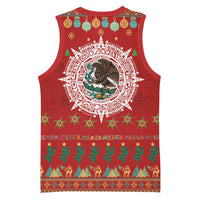 Mexico Merry Christmas Basketball Jersey Mexican Cultural Emblem Xmas Style - Polynesian Pride