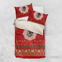 Mexico Merry Christmas Bedding Set Mexican Cultural Emblem Xmas Style - Polynesian Pride