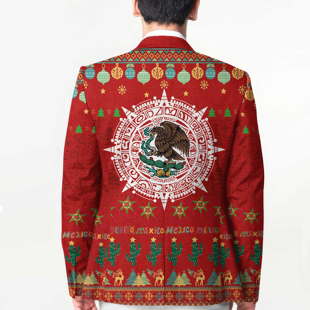 Mexico Merry Christmas Blazer Mexican Cultural Emblem Xmas Style - Polynesian Pride