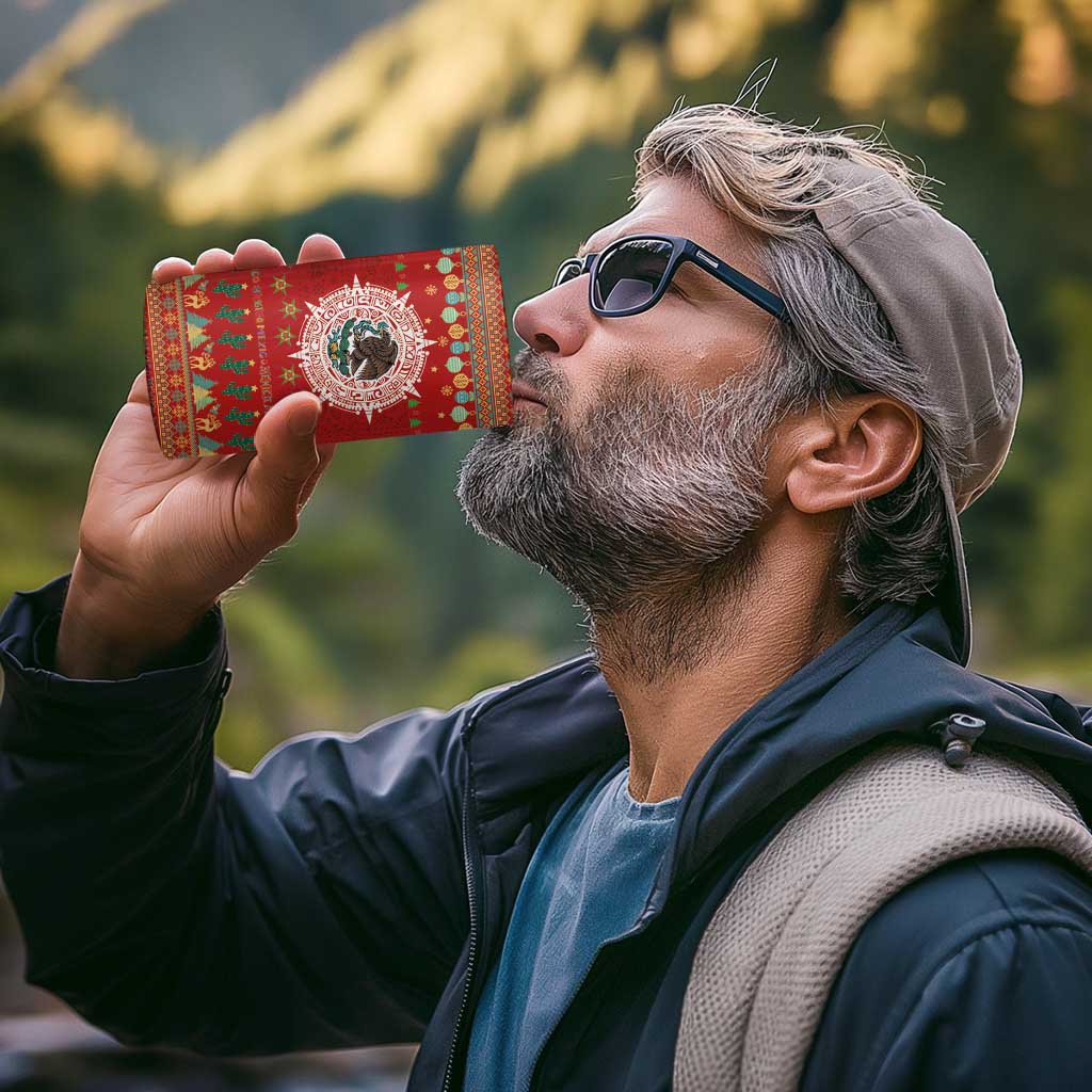 Mexico Merry Christmas 4 in 1 Can Cooler Tumbler Mexican Cultural Emblem Xmas Style - Polynesian Pride