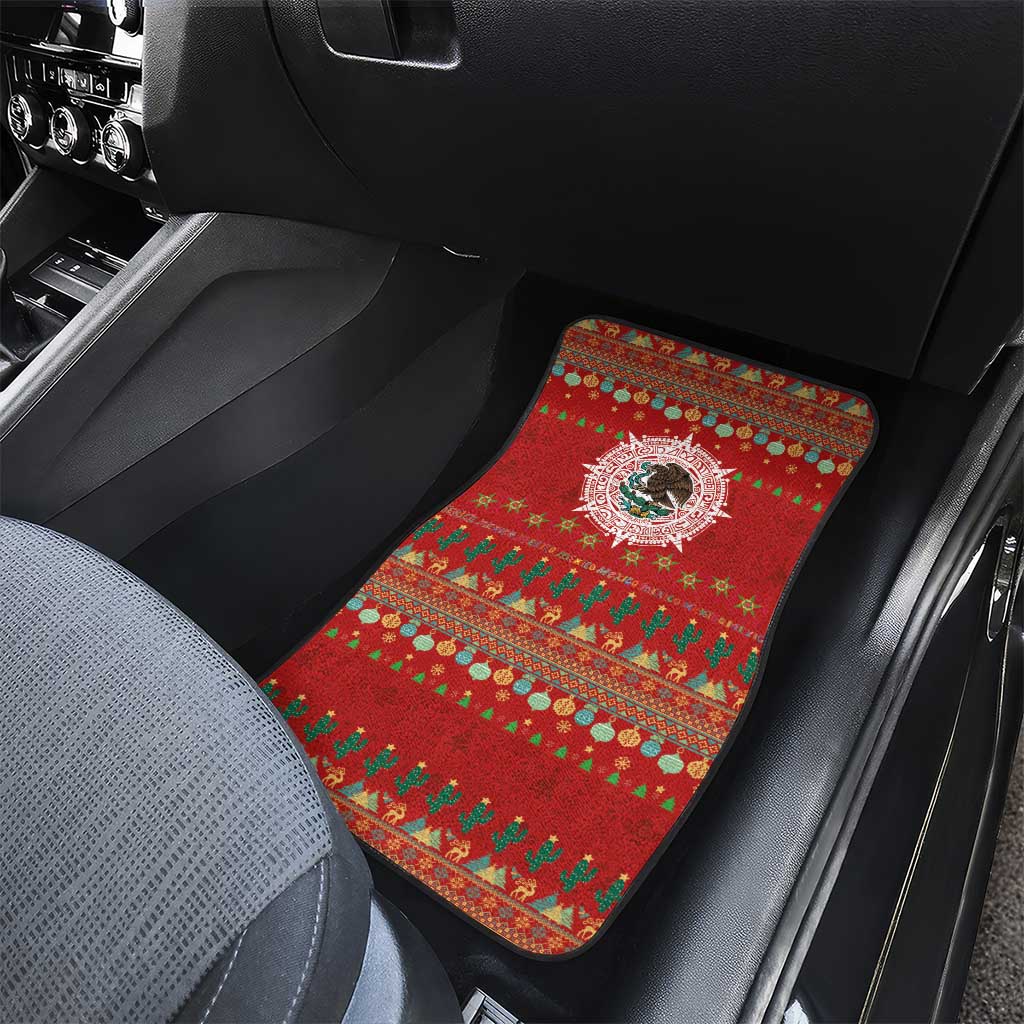 Mexico Merry Christmas Car Mats Mexican Cultural Emblem Xmas Style - Polynesian Pride