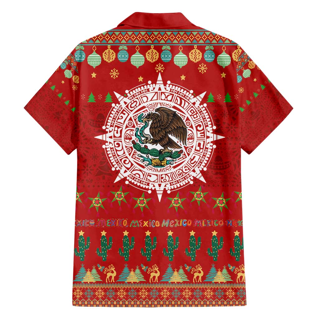 Mexico Merry Christmas Family Matching Long Sleeve Bodycon Dress and Hawaiian Shirt Mexican Cultural Emblem Xmas Style - Polynesian Pride