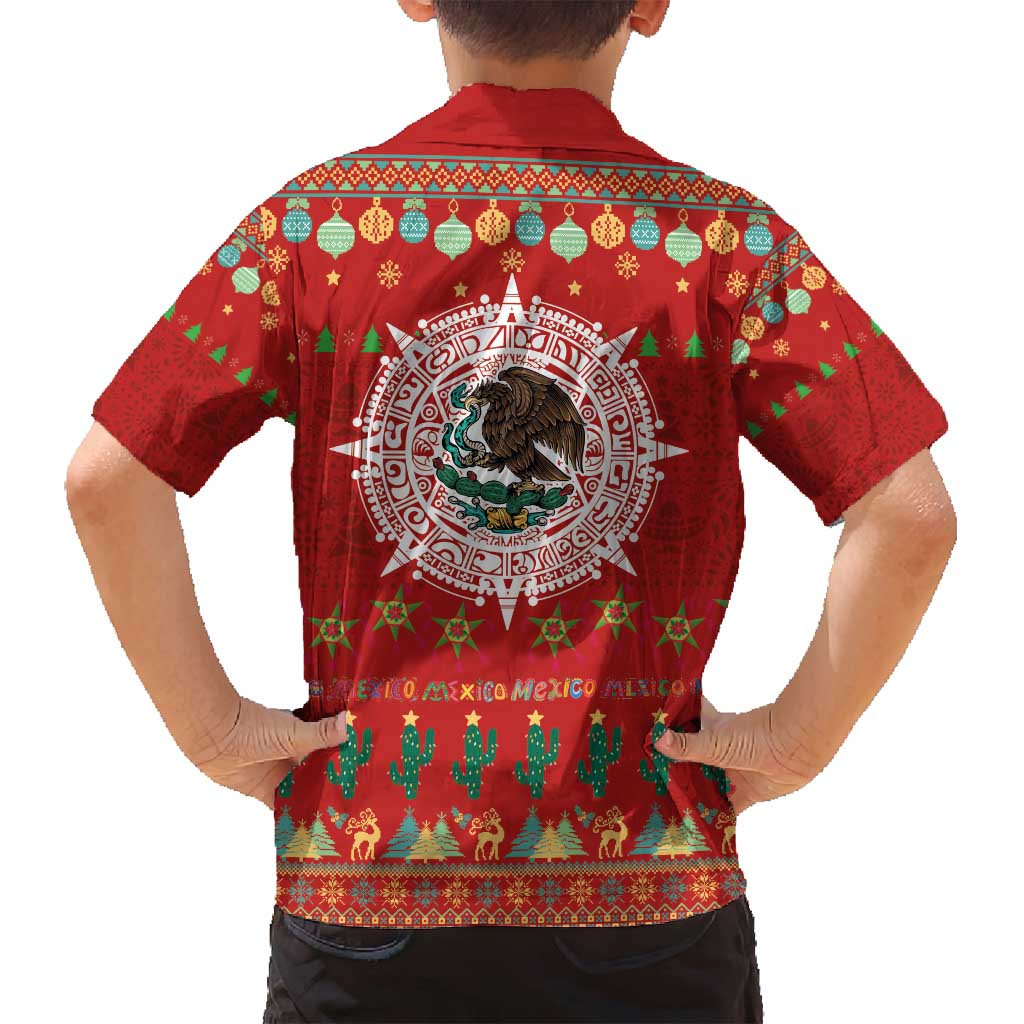 Mexico Merry Christmas Family Matching Puletasi and Hawaiian Shirt Mexican Cultural Emblem Xmas Style - Polynesian Pride