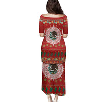 Mexico Merry Christmas Family Matching Puletasi and Hawaiian Shirt Mexican Cultural Emblem Xmas Style - Polynesian Pride
