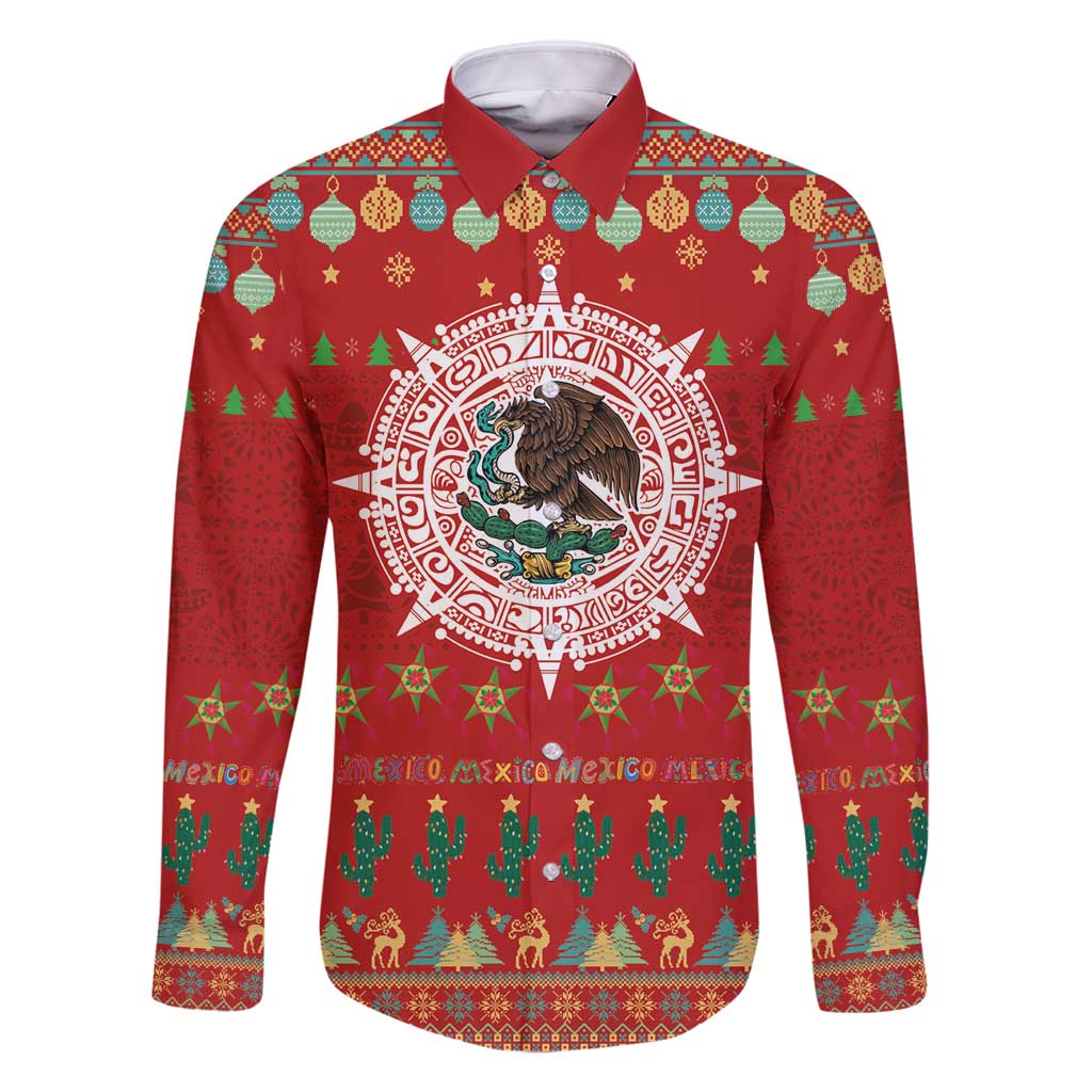 Mexico Merry Christmas Family Matching Tank Maxi Dress and Hawaiian Shirt Mexican Cultural Emblem Xmas Style - Polynesian Pride