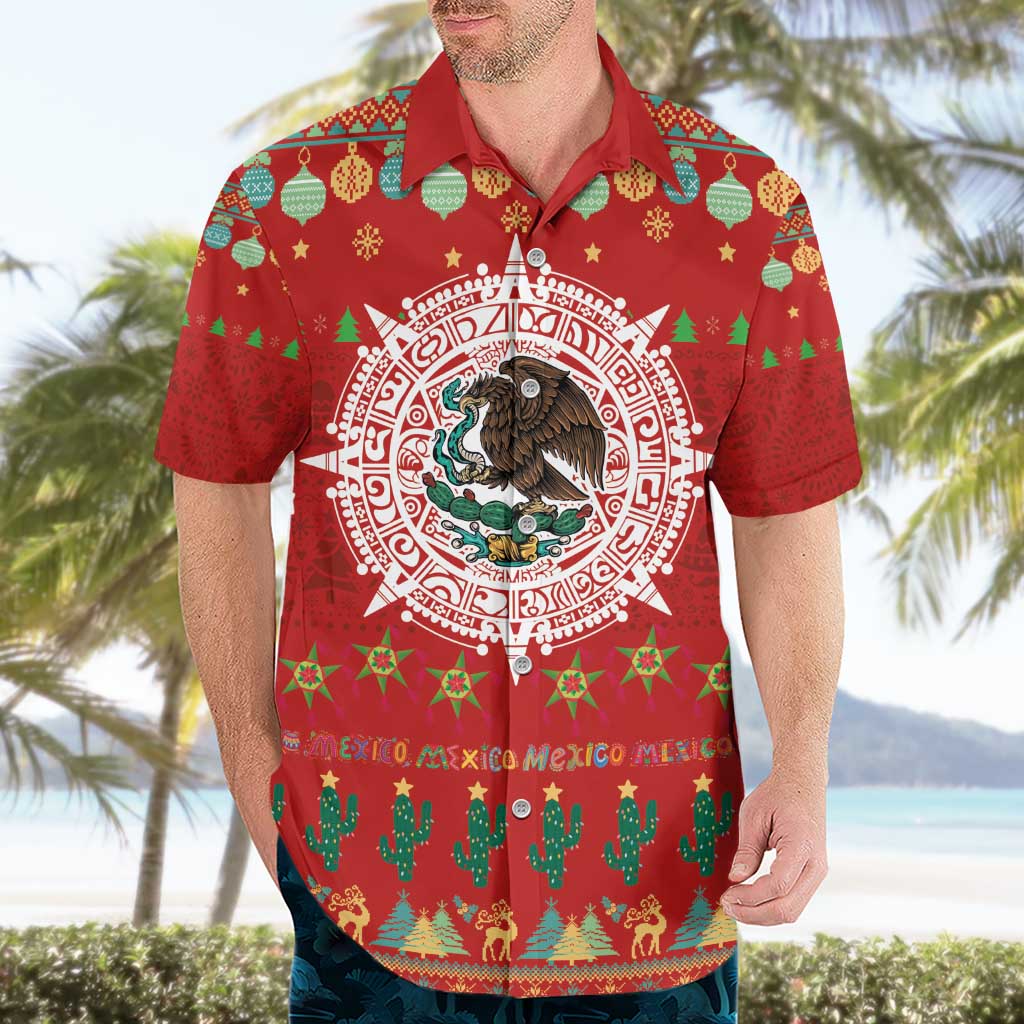 Mexico Merry Christmas Hawaiian Shirt Mexican Cultural Emblem Xmas Style - Polynesian Pride