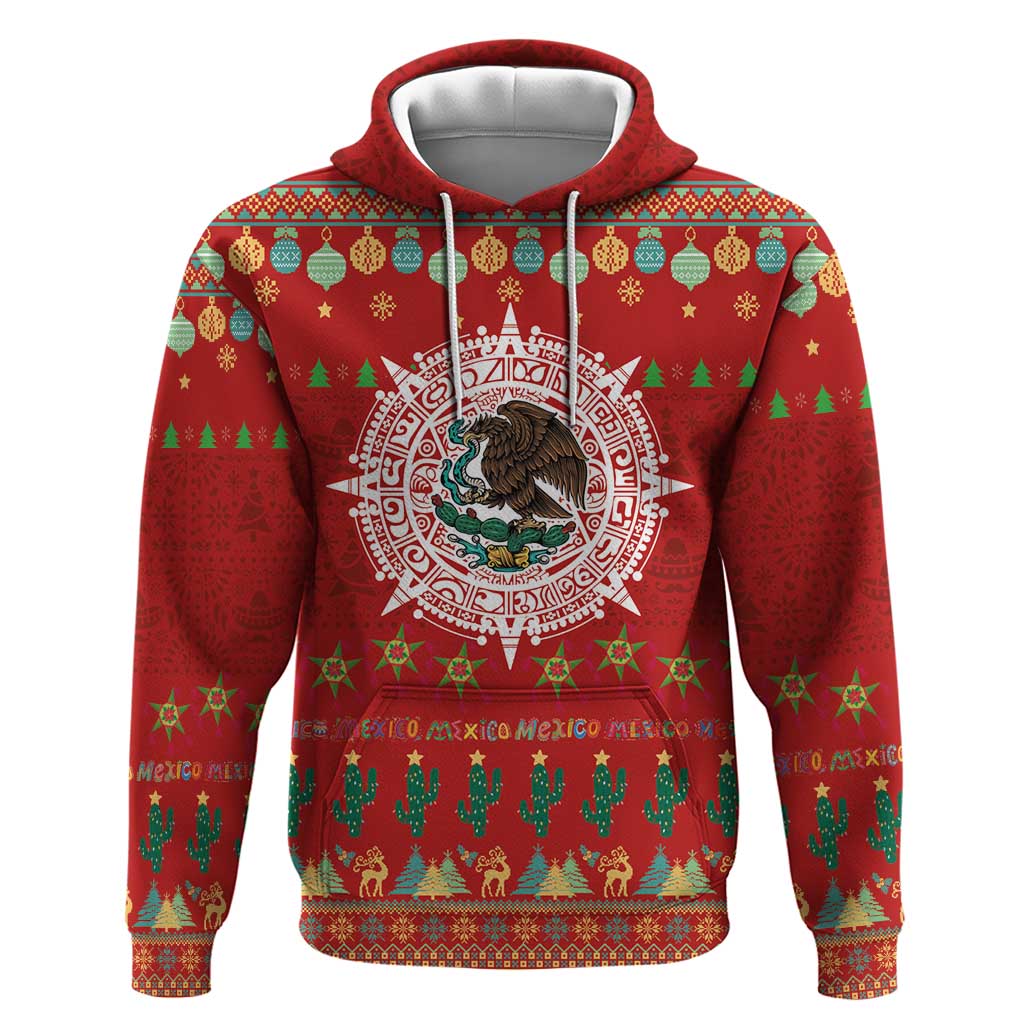 Mexico Merry Christmas Hoodie Mexican Cultural Emblem Xmas Style - Polynesian Pride