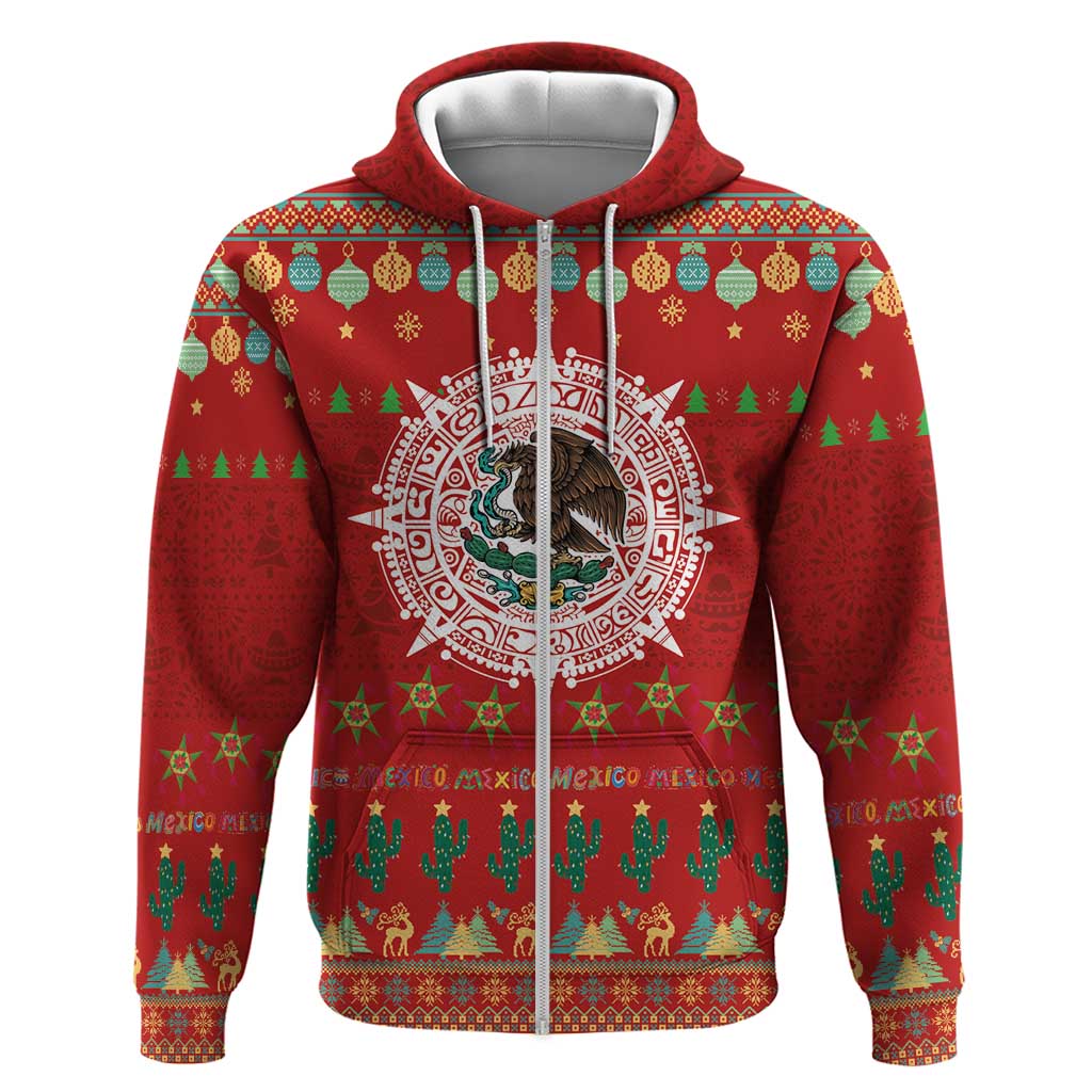 Mexico Merry Christmas Hoodie Mexican Cultural Emblem Xmas Style - Polynesian Pride