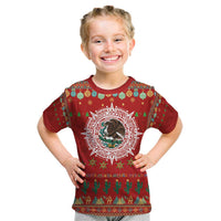 Mexico Merry Christmas Kid T Shirt Mexican Cultural Emblem Xmas Style - Polynesian Pride